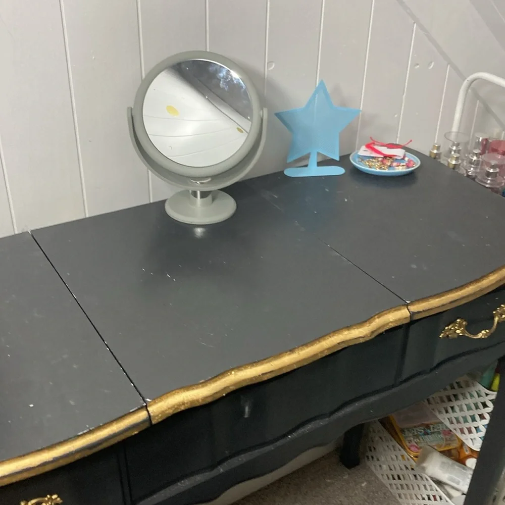 Grey two sided mini vanity mirror